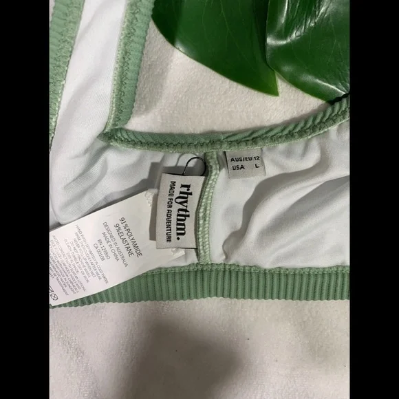 NEW 2PC Rhythm Palm Springs Ribbed Bikini‎ Top + Bottom in Eden [SZ Large ] SET - Picture 10 of 16